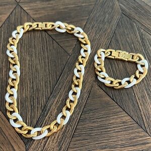 Stauer Solid Stainless Steel Chain Necklace & Bracelet Set